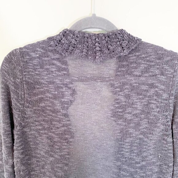 Sarah Spencer tunic length long sleeve open front ruffle cardigan sweater - Picture 5 of 7